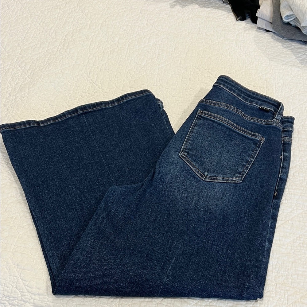 Women's Dark Indigo Wide Leg Jeans - Flare Style